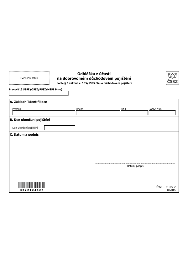 Odhláška z dobrovolné účasti na důchodovém pojištění