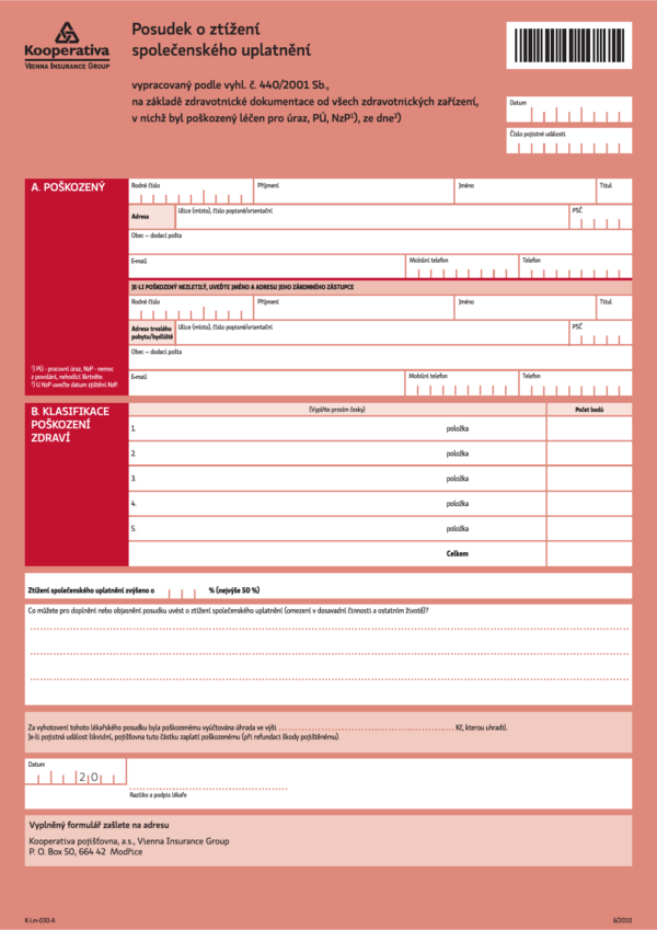 Posudek o ztížení společenského uplatnění