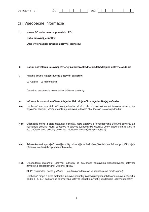 Poznámky k účtovnej závierke pre malú účtovnú jednotku