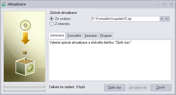 Aktualizace off line Průvodce aktualizací